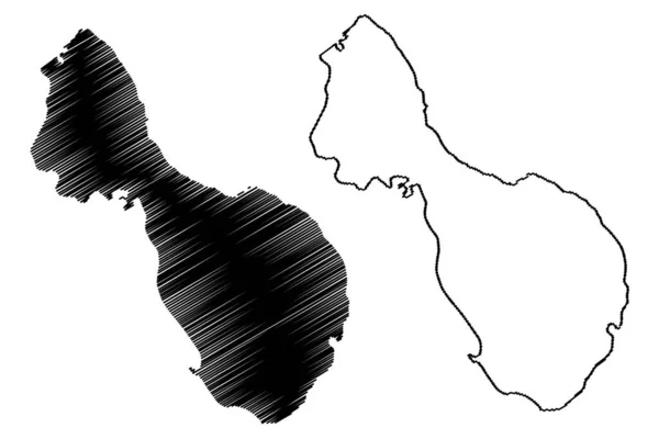 タバール島 ニューギニア 太平洋 ビスマルク諸島 タバー群島 地図ベクトル図 スケッチマップ — ストックベクタ