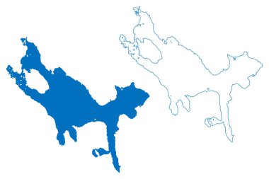 Siljan Gölü (İsveç Krallığı) harita vektör çizimi, çizim Siljan haritası