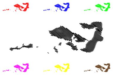 Moucha ve Maskali adası (Cibuti Cumhuriyeti, Tadjoura Körfezi) harita vektör çizimi, çizim Moucha ve Maskali haritası