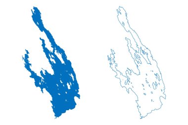 Hoytiainen Gölü (Finlandiya Cumhuriyeti) harita vektör çizimi, çizim haritası