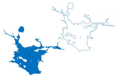 Lokka Barajı (Finlandiya Cumhuriyeti) harita vektör çizimi, çizim Lokan tekojrvi, Lokan allas haritası,