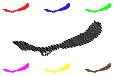 Vamizi adası (Mozambik Cumhuriyeti, Hint Okyanusu, Quirimbas Takımadası) harita vektör çizimi, Vamizi haritası çizimi