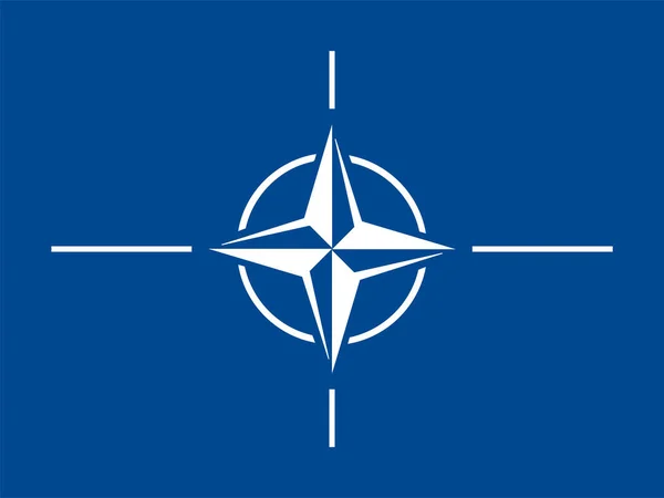 Vlajka Severoatlantické Aliance Nato Otan Severoatlantická Aliance Tmavě Modré Pole — Stockový vektor