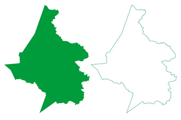 タンボロール自治体 ブラジルの地方自治体 ブラジル連邦共和国 地図ベクトル図 スクリブルスケッチタンボロール地図 — ストックベクタ