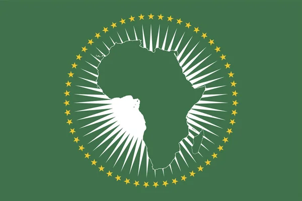 Zászló Afrikai Unió Sötét Zöld Térkép Afrikai Kontinens Valamint Sínai — Stock Vector