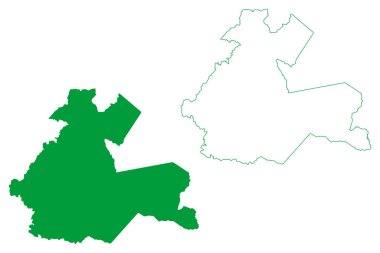 Quixada Belediyesi (Ceara State, Belediyeleri, Brezilya Federatif Cumhuriyeti) harita vektör çizimi, karalama skeci Quixad haritası