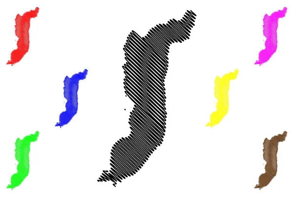 Карта Острова Трондра Соединенное Королевство Великобритании Северной Ирландии Шотландия Шетландские — стоковый вектор