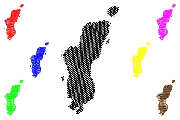 Västra Linga Förenade Konungariket Storbritannien Och Nordirland Skottland Shetlandsöarna Karta — Stock vektor