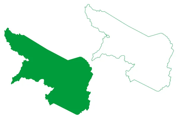ポンペウ州 ブラジルの地方自治体 ブラジル連邦共和国 地図ベクトル図 スクリブルスケッチポンペウ州地図 — ストックベクタ