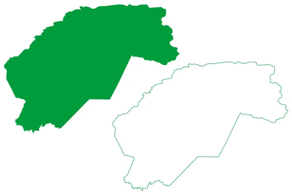 オーロラ市 ブラジルの地方自治体 ブラジル連邦共和国 地図ベクトル図 スクリブルスケッチオーロラ地図 — ストックベクタ
