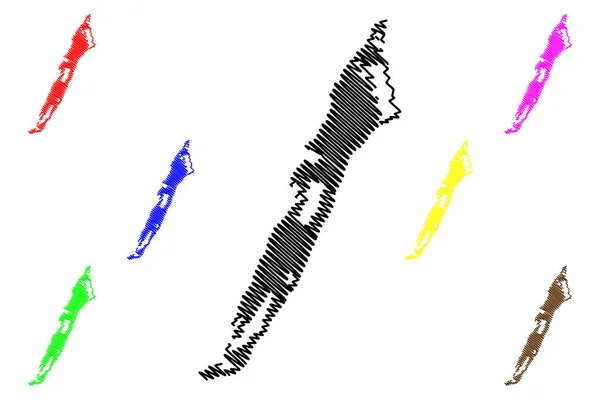 Острів Амбергріс Кея Беліз Кенрталь Америка Карибські Острови Картографічна Векторна — стоковий вектор