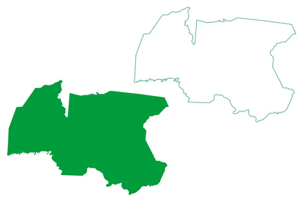 Caririacu Obec Stát Ceara Obce Brazílie Brazilská Federativní Republika Mapa — Stockový vektor