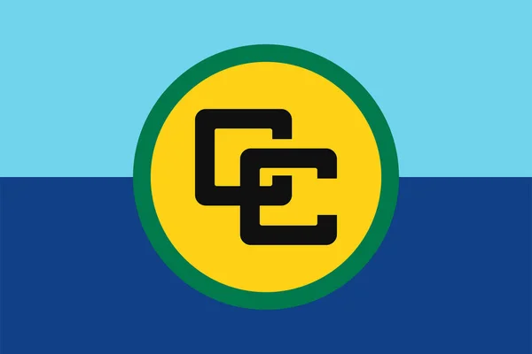Flag Caribbean Community Caricom Blue Yellow Black Green — Stock Vector