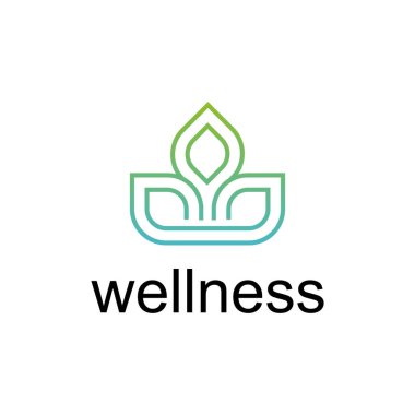 Nilüfer çiçeği soyut logosu sağlık ve spa logoları tasarım illüstrasyonu