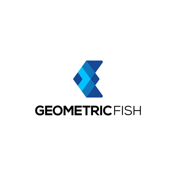Ilustración Abstracto Moderno Geométrico Peces Colorido Logotipo Diseño — Vector de stock