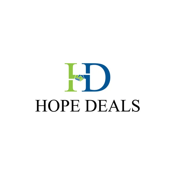 Illustration Abstrakt Hope Deals Brief Zeichen Deal Logo Inspiration — Stockvektor