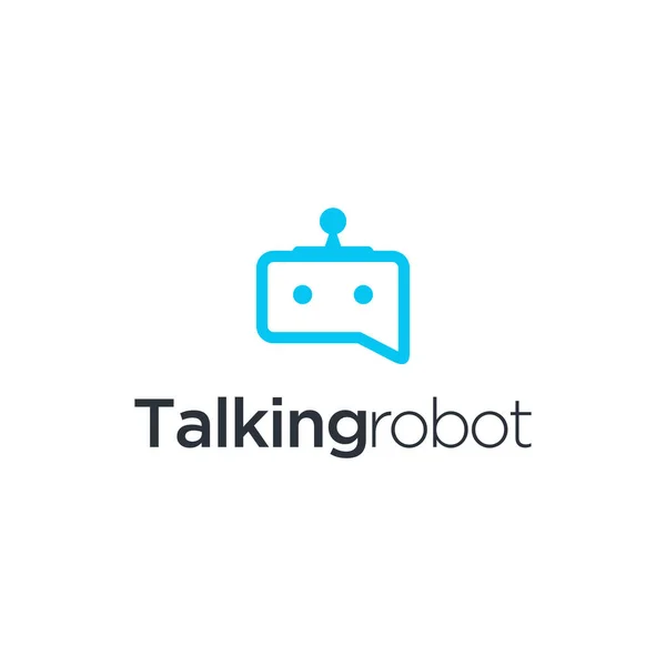 Illustratie Abstract Modern Logo Robot Chat Bel Talk Logo Ontwerp — Stockvector