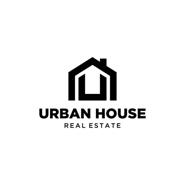 Illustration Logo Est Simple Lettre Immobilier Pour Les Zones Urbaines — Image vectorielle