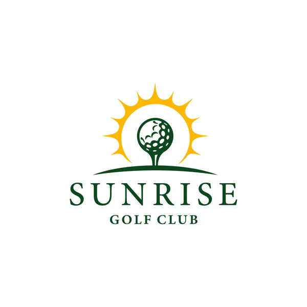 Gündoğumu Logo Tasarımı Illüstrasyonunun Soyut Golf Kulübü Sembolü — Stok Vektör