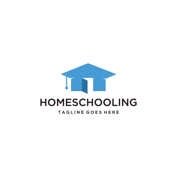 Illustrazione Educazione Astratta Casa Scolarizzazione Logo Design — Vettoriale Stock