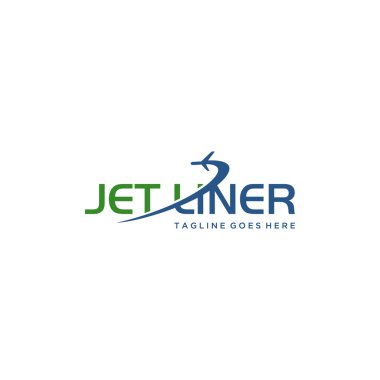 Uzay logosu tasarımında hızla uçan bir jet uçağı tasviri