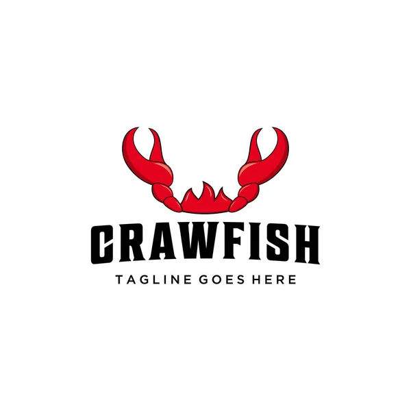 Illustration Special Restaurant Serves Special Animal Crawfish Seafood Logo Design — Stock Vector