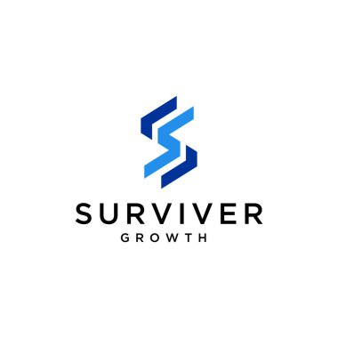 Modern geometrik ilk SS işaret logosu tasarımı