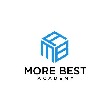 İllüstrasyon soyut başlangıç MBA 'sı altıgen şekilli logo tasarımı yapıyor
