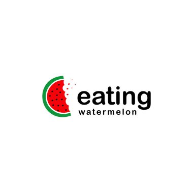 Logo tasarımlı karpuz meyvesi çizimi