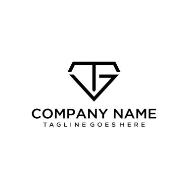 Elmas şekilli logo tasarımı gibi baş harfleri TG