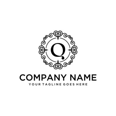 İllüstrasyon Yaratıcı Lüks modern harf Q işareti logo tasarım şablonu