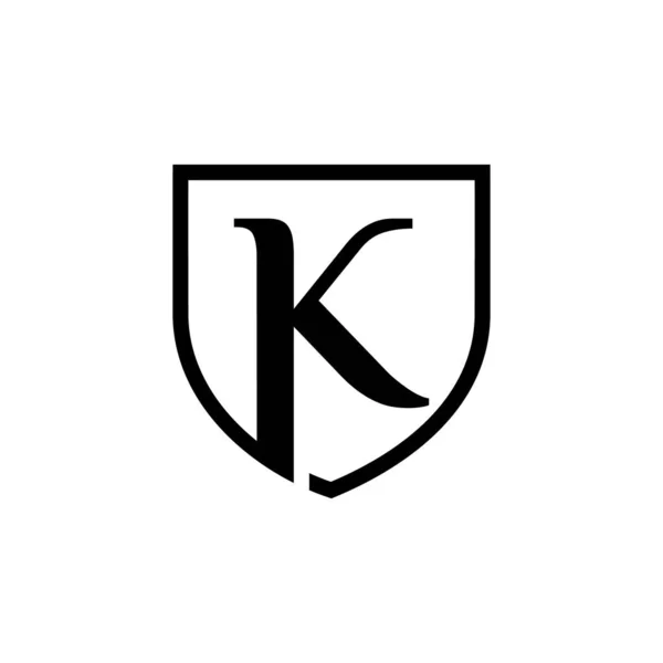 Illustration Alfabetet Bokstav Tecken Med Sköld Skydd Logotyp Design — Stock vektor