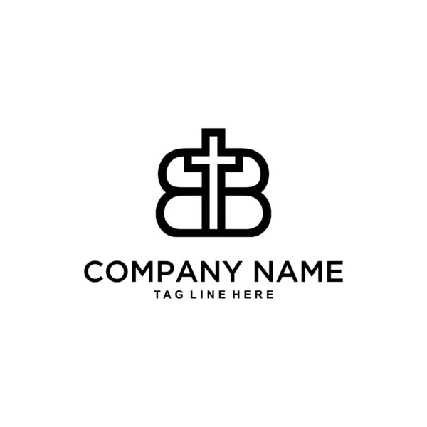 Ilustração Marca Letra Combinada Com Uma Cruz Desenho Logotipo Meio — Vetor de Stock