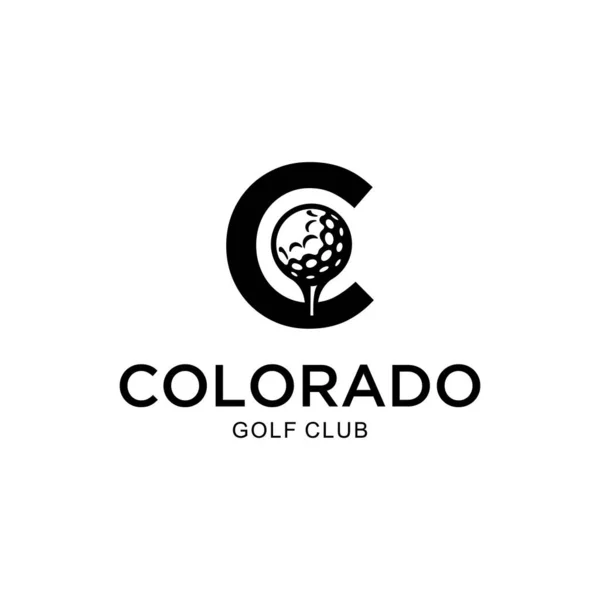 Modern Logo Tasarımlı Golf Topu Tabelasının Tasviri — Stok Vektör