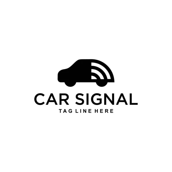 Bir Araba Logosundaki Internet Sinyalinin Kablosuz Görüntüsü — Stok Vektör