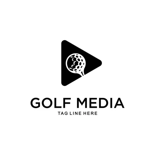Üçgen Üzerindeki Resim Soyut Golf Topu Alt Oyun Video Logosu — Stok Vektör