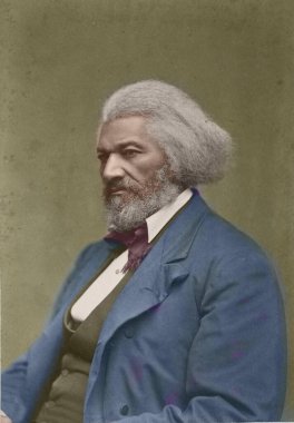 Washington, United States, circa 1880: Frederick Douglass was an African-American social reformer, abolitionist, orator, writer, and statesman. Manually Colorized Photography in 2022. clipart