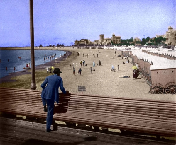 Utsikt Över Stranden Från Däck Det Gamla Hotel Los Pocitos — Stockfoto