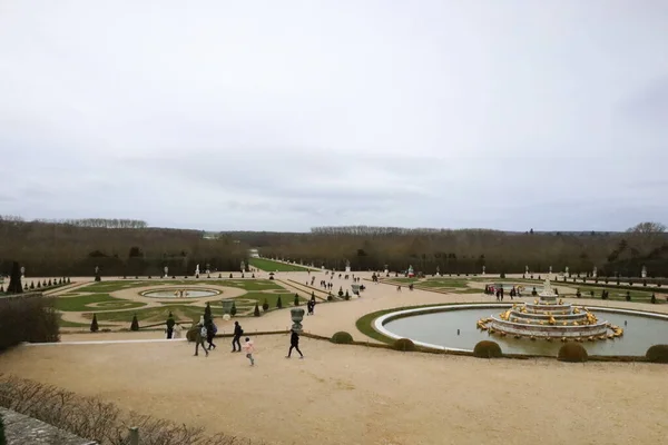 Вид Сад Версальського Палацу Розташований Версалі — стокове фото