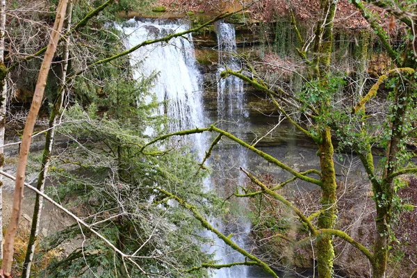 Vista Para Cachoeira Dard Que Uma Cachoeira Rio Nozon Localizada — Fotografia de Stock