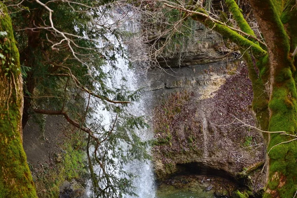 Blick Auf Den Dard Wasserfall Ein Wasserfall Des Nozon Flusses — Stockfoto