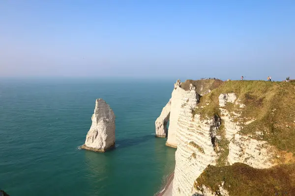 Vista Sobre Etretat Uma Comuna Francesa Região Administrativa Baixa Normandia — Fotografia de Stock