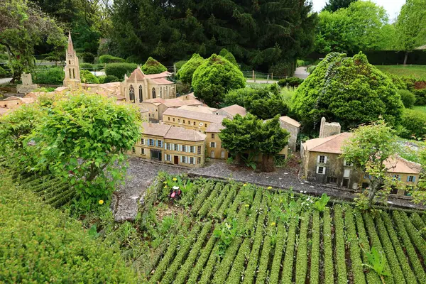 Uitzicht Een Monument France Miniature Een Toeristische Attractie Het Miniatuurpark — Stockfoto