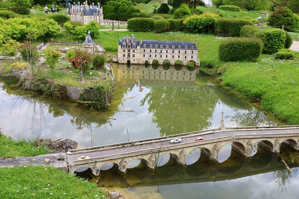 Uitzicht Een Monument France Miniature Een Toeristische Attractie Het Miniatuurpark — Stockfoto