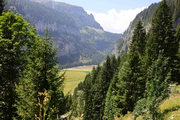 Uitzicht Het Flainemeer Gelegen Gemeente Magland Het Departement Haute Savoie — Stockfoto