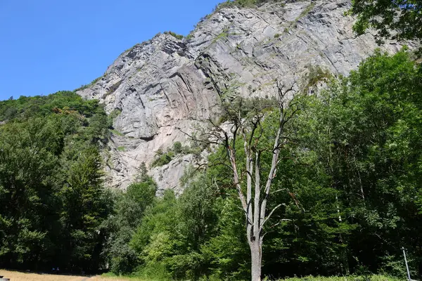Vista Vale Município Magland Departamento Haute Savoie França — Fotografia de Stock