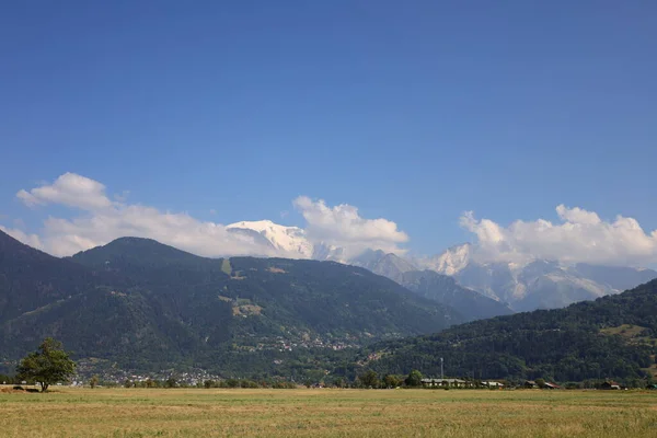 Widok Mont Blanc Najwyższą Górę Alp Europy Zachodniej — Zdjęcie stockowe