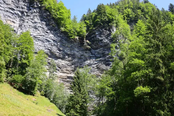 Blick Auf Die Aravis Kette Unterhalb Des Bahnhofs Von Clusaz — Stockfoto