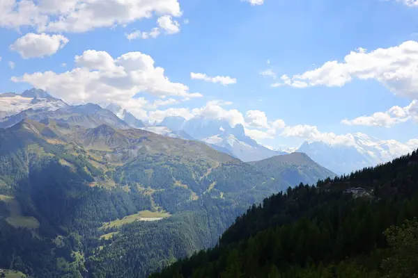 Widok Mont Blanc Najwyższą Górę Alp Europy Zachodniej — Zdjęcie stockowe