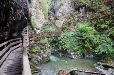 Dosyanın geçitleri, Annecy 'nin birkaç kilometre batısındaki, Haute-Savoie' deki Lovagny kasabasındaki Fier 'ın güçlü seli tarafından oyuldu.